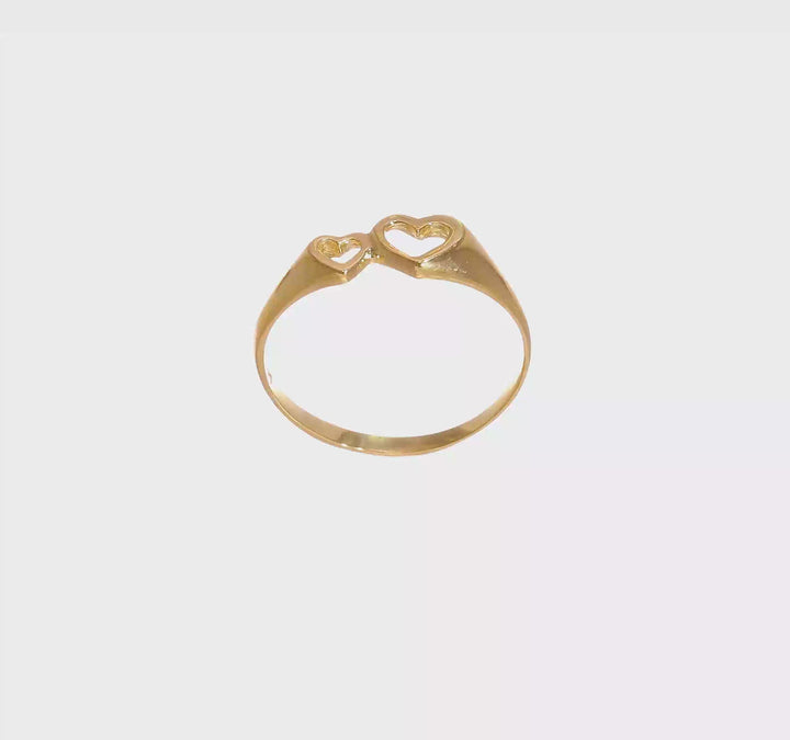 14k Yellow Gold Double Heart Cut-Out Ring, view 7 of 7