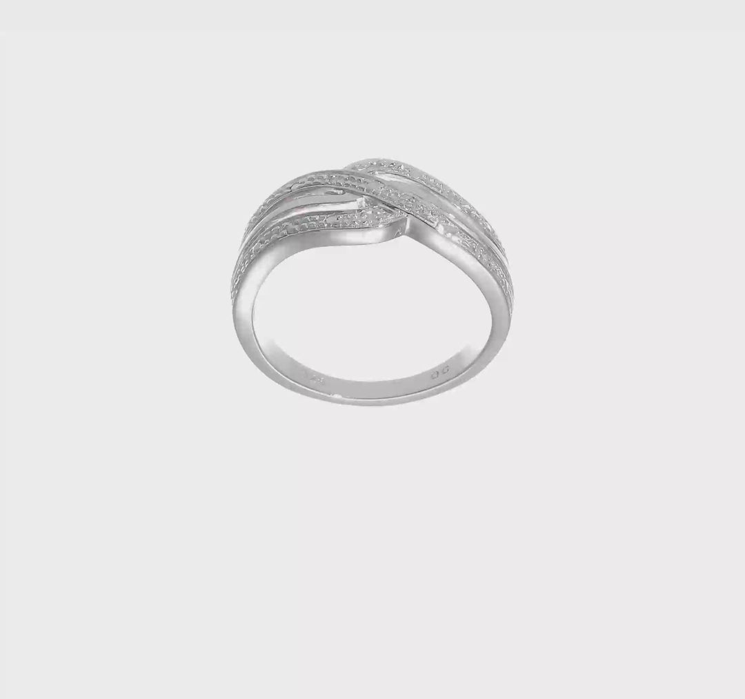 Sterling Silver Round Diamond Ring, video