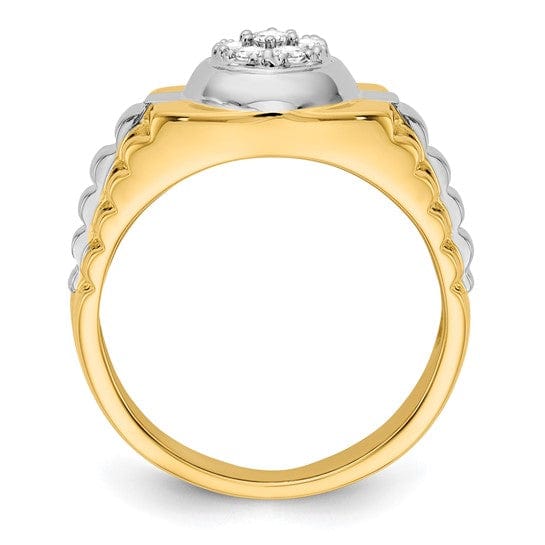Lovely Rita's Ring 14k Two-tone Gold Casted Men's Diamond Ring