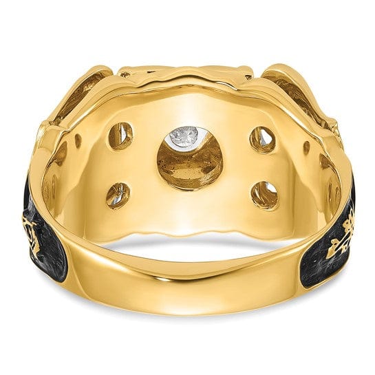Lovely Rita's Ring 14k Two Tone Gold Diamond Men's Masonic Ring