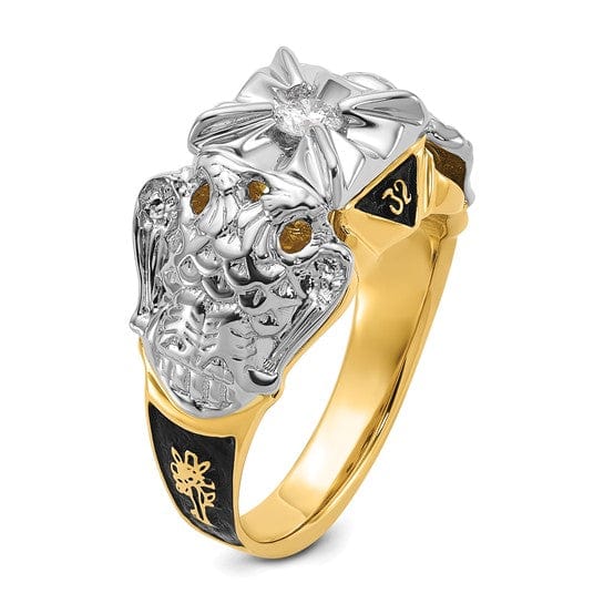 Lovely Rita's Ring 14k Two Tone Gold Diamond Men's Masonic Ring