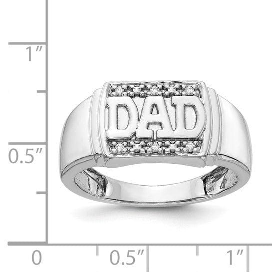 Lovely Rita's Ring 14k White Gold Men's Diamond Dad Ring