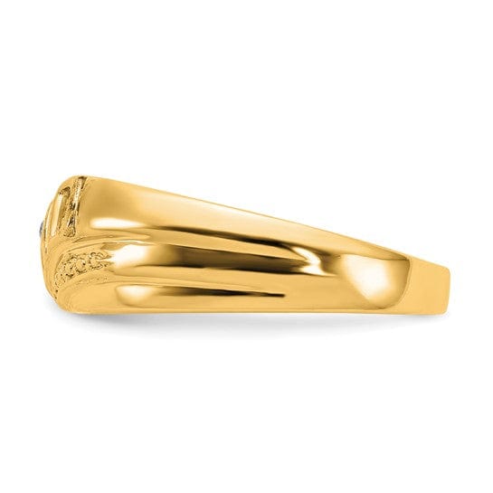 Lovely Rita's Ring 14k Yellow Gold Men's .01ct. Diamond Dad Ring