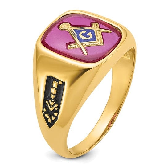 Lovely Rita's Ring 14k Yellow Gold Men's Masonic Ring