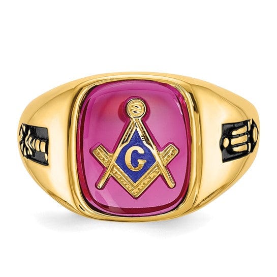 Lovely Rita's Ring 14k Yellow Gold Men's Masonic Ring