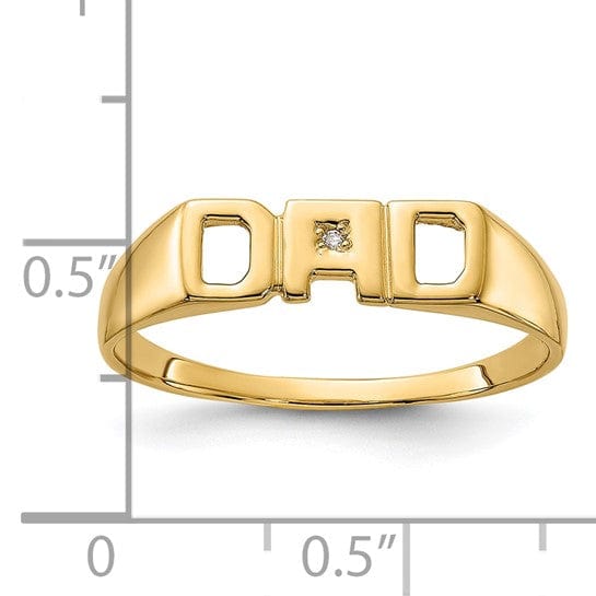Lovely Rita's Ring 14k Yellow Gold Polished Men's Diamond Dad Ring