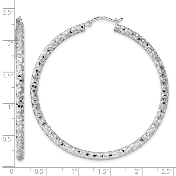 Silver D.C Hollow Hoop Hinged Back Earrings, additional view, view 5 of 5