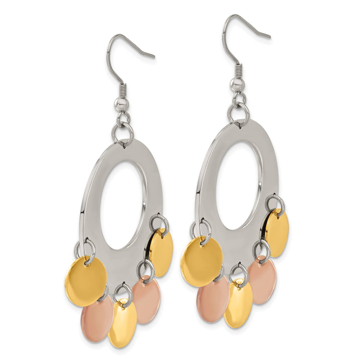 Stainless Steel and Gold-tone & Rose-tone IP-plated Fancy Earrings