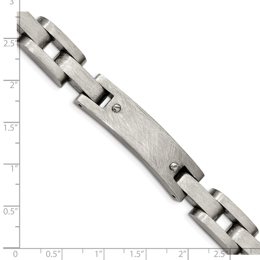 Stainless Steel Brushed and Polished Scratched Finish 8.5" Bracelet