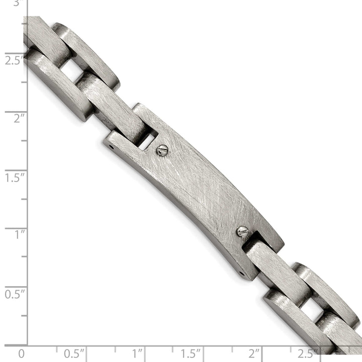 Stainless Steel Brushed and Polished Scratched Finish 8.5" Bracelet