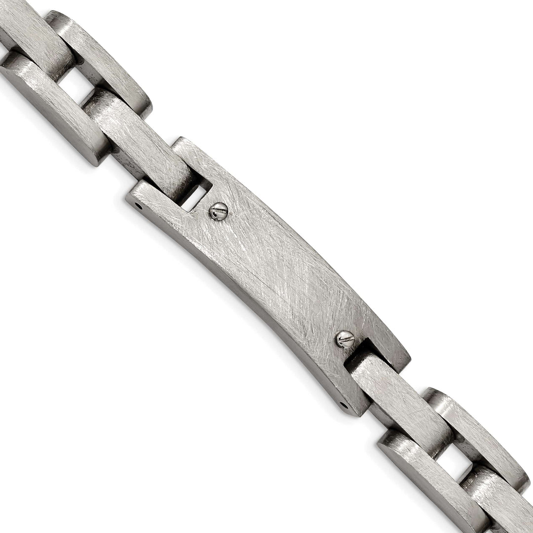 Stainless Steel Brushed and Polished Scratched Finish 8.5" Bracelet