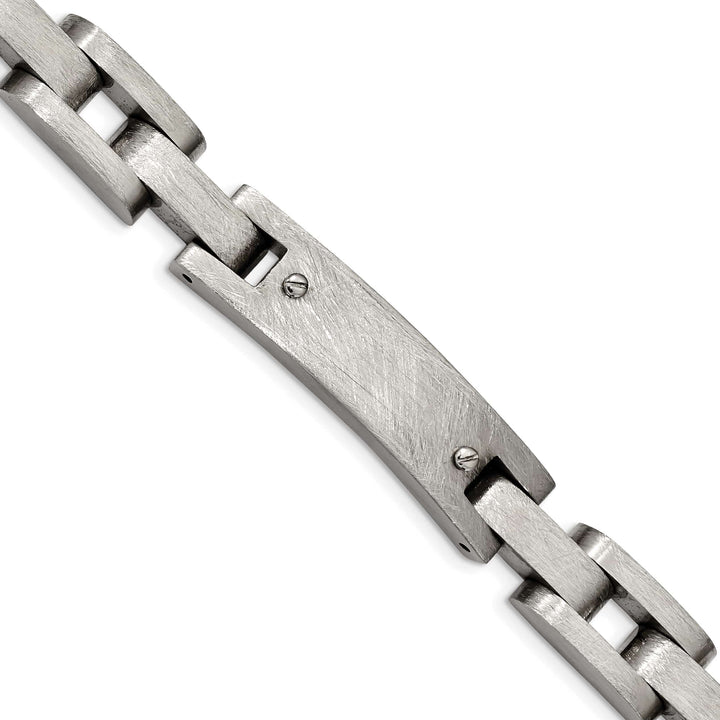 Stainless Steel Brushed and Polished Scratched Finish 8.5" Bracelet