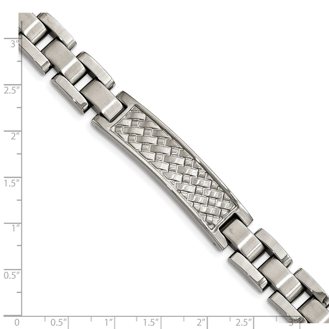 Stainless Steel Brushed and Polished Weaved Pattern 8.5in ID Bracelet