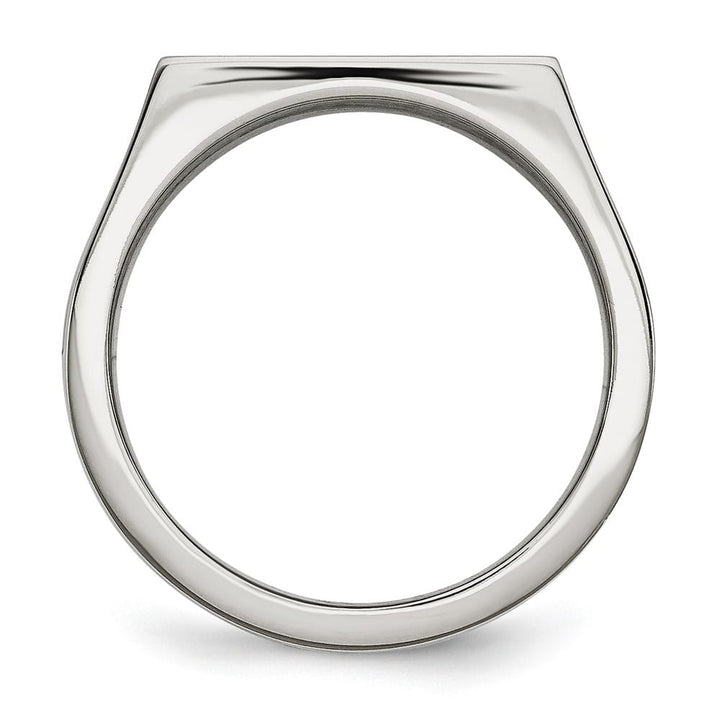 Stainless Steel Chisel Polished Black and White Diamond Men's Ring