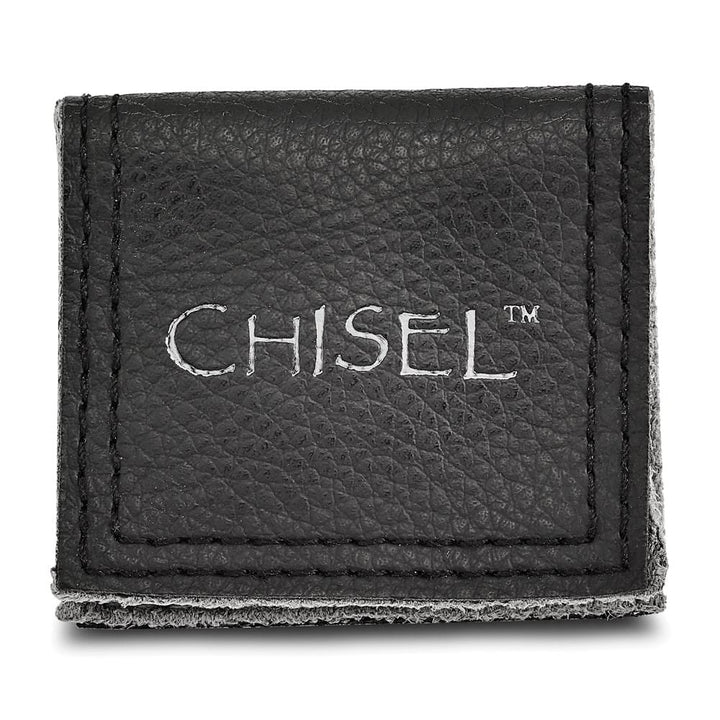 Stainless Steel Chisel Polished with CZ Men's Ring