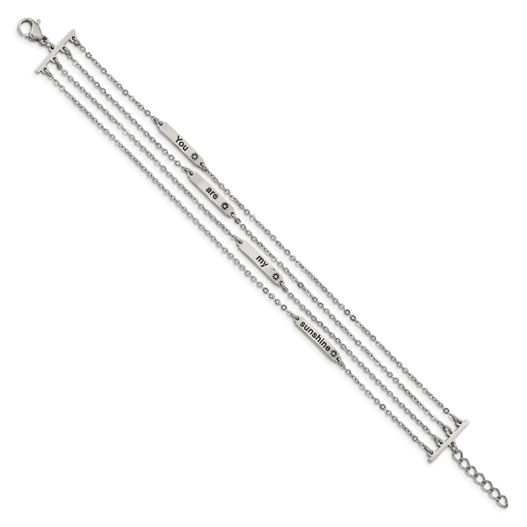 Stainless Steel Polished Enameled Sunshine 6.5in w/.75in ext. Bracelet