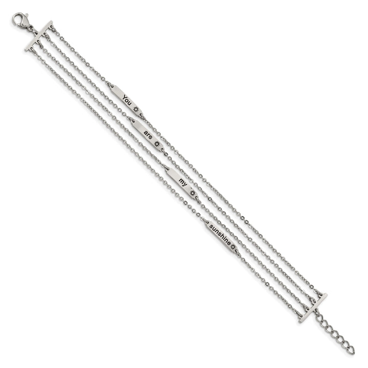 Stainless Steel Polished Enameled Sunshine 6.5in w/.75in ext. Bracelet