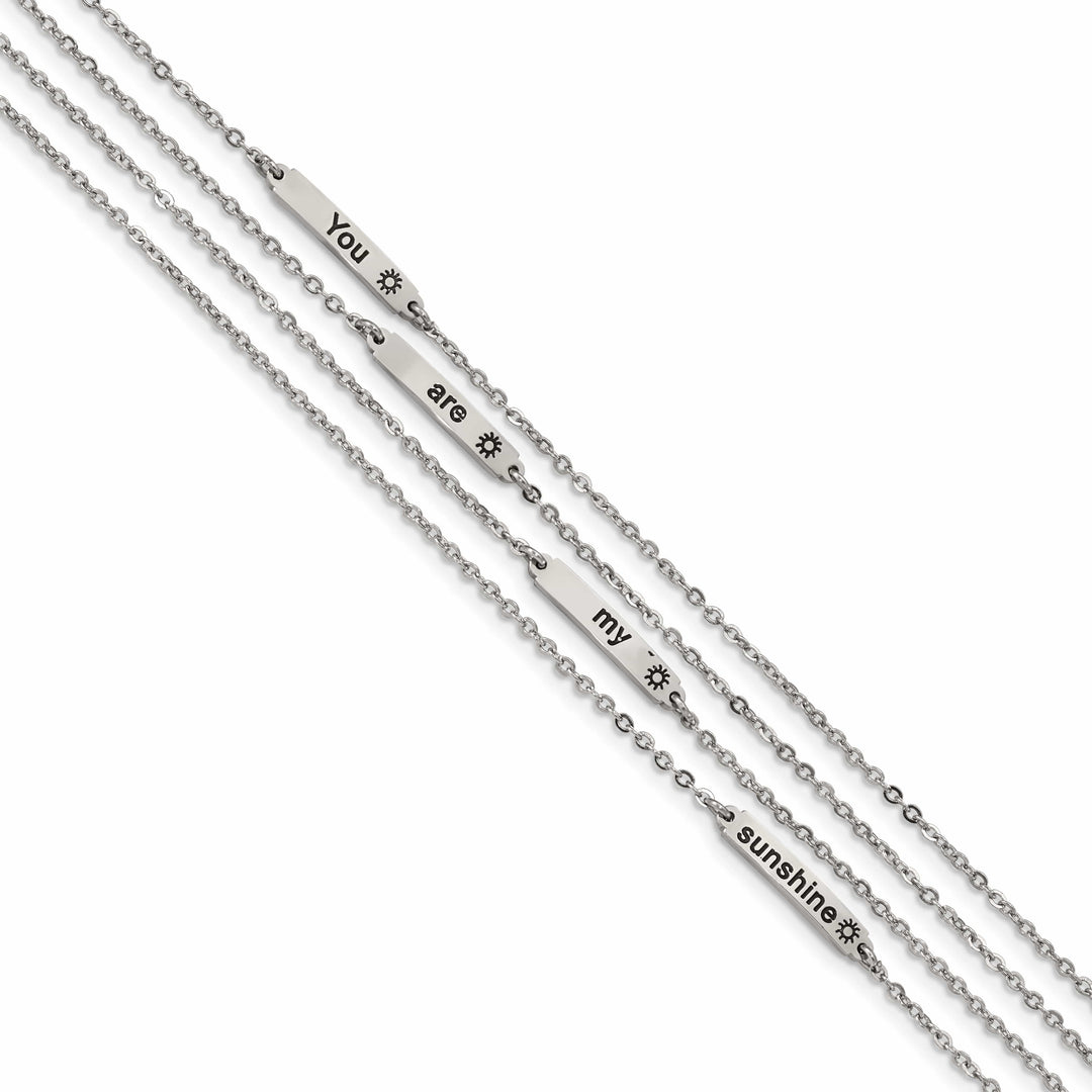 Stainless Steel Polished Enameled Sunshine 6.5in w/.75in ext. Bracelet