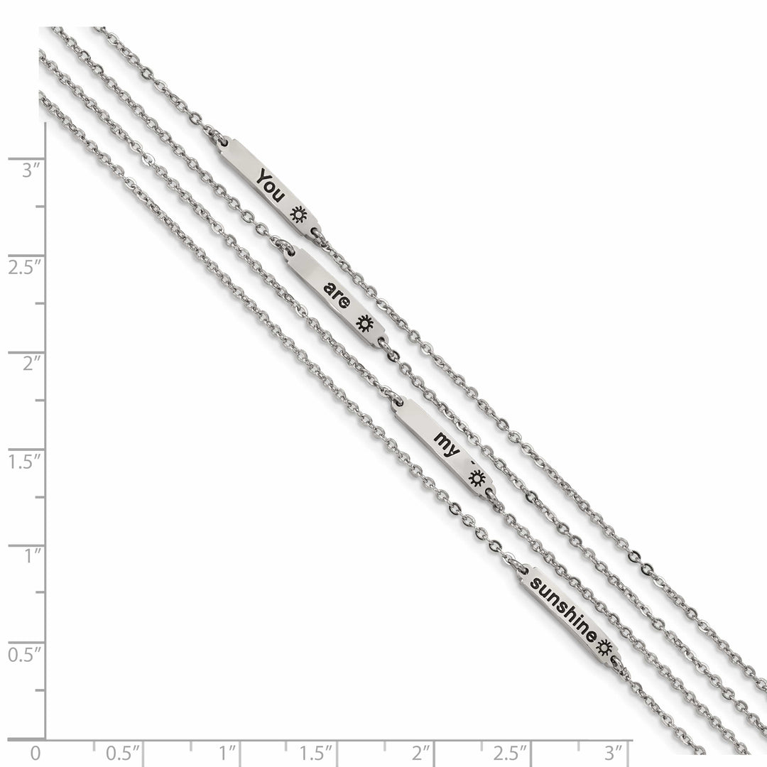 Stainless Steel Polished Enameled Sunshine 6.5in w/.75in ext. Bracelet