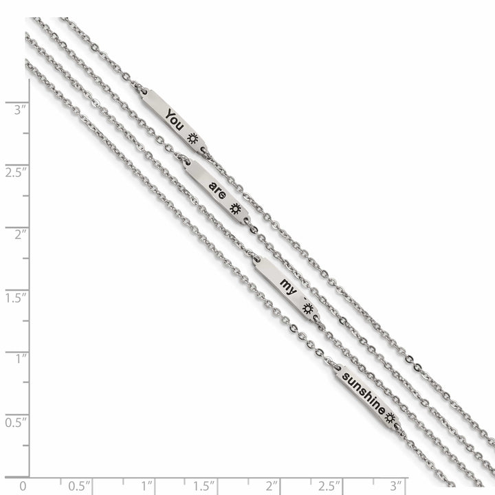 Stainless Steel Polished Enameled Sunshine 6.5in w/.75in ext. Bracelet