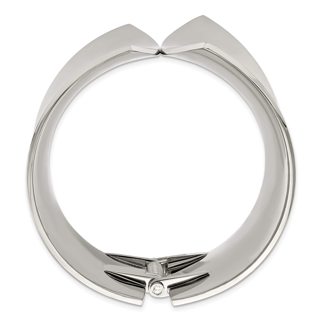 Stainless Steel Polished Hinged Bangle - 144.03g