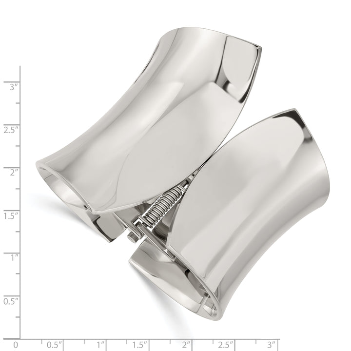 Stainless Steel Polished Hinged Bangle - 144.03g