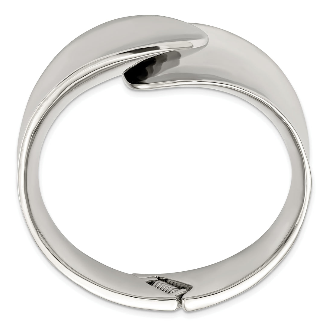 Stainless Steel Polished Hinged Bangle - 97.69g