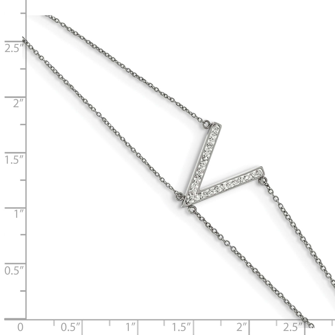 Stainless Steel w/Preciosa Crystal MultiStrand w/2in ext. Bracelet