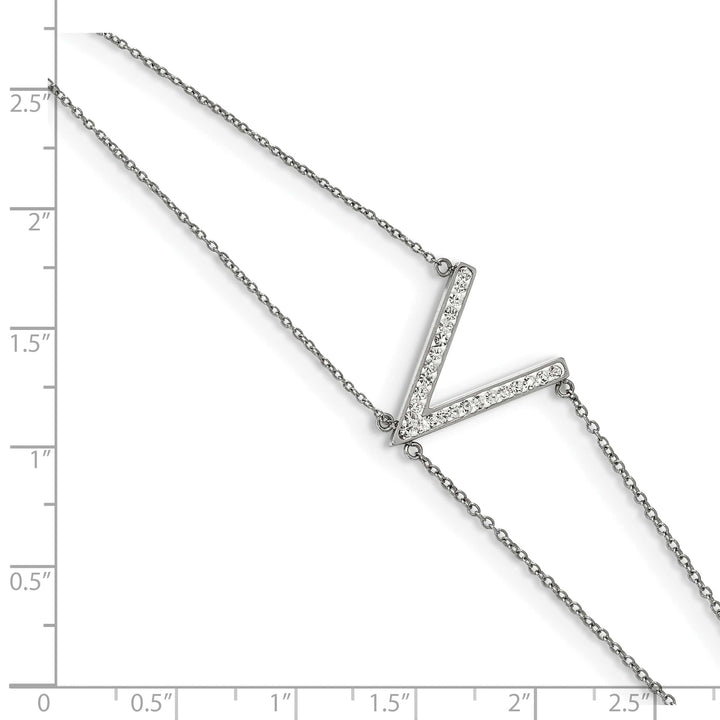 Stainless Steel w/Preciosa Crystal MultiStrand w/2in ext. Bracelet