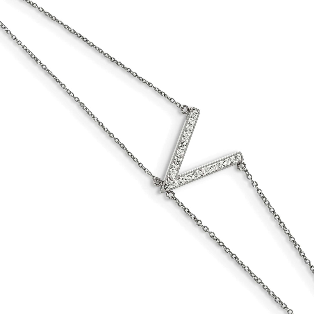 Stainless Steel w/Preciosa Crystal MultiStrand w/2in ext. Bracelet