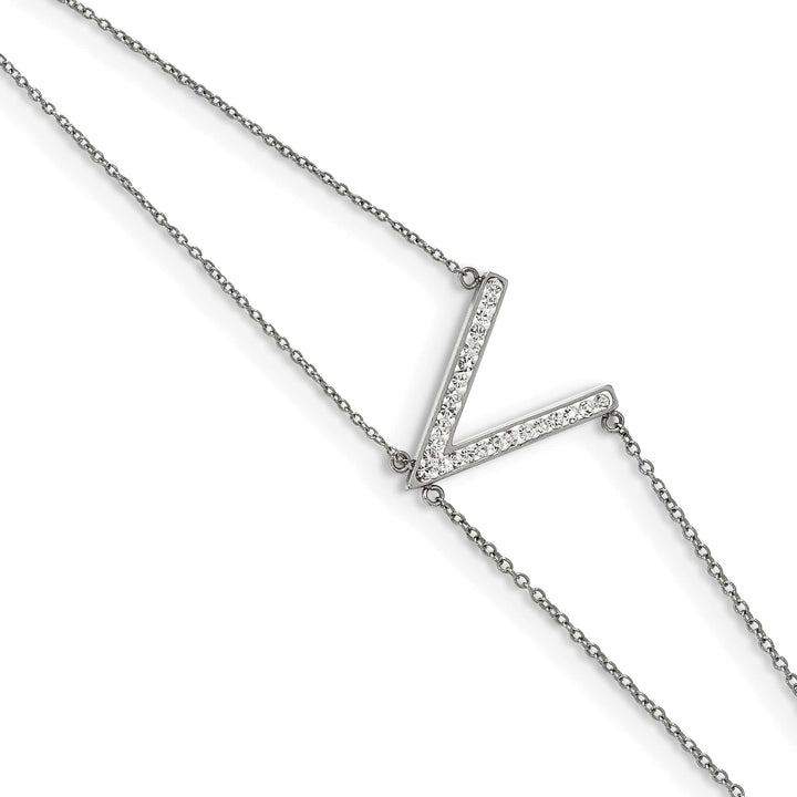 Stainless Steel w/Preciosa Crystal MultiStrand w/2in ext. Bracelet