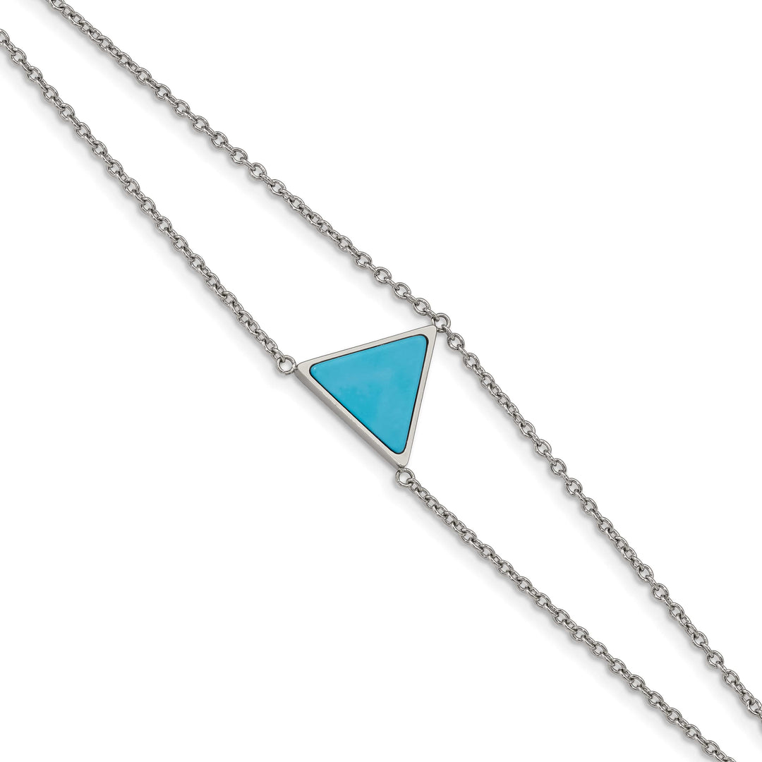 Stainless Steel w/Reconstructed Howlite w/1.25in ext. Bracelet