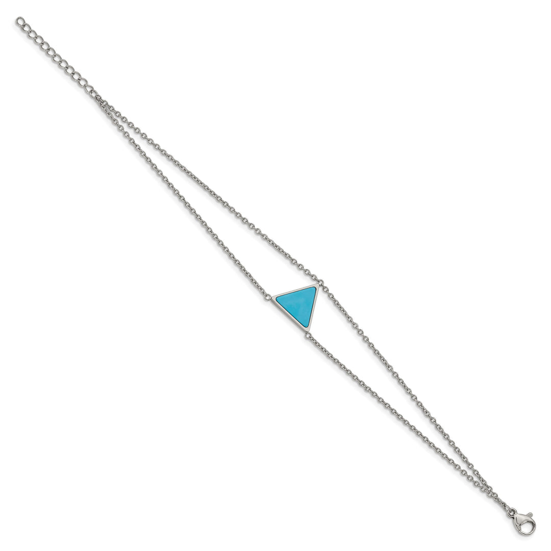 Stainless Steel w/Reconstructed Howlite w/1.25in ext. Bracelet