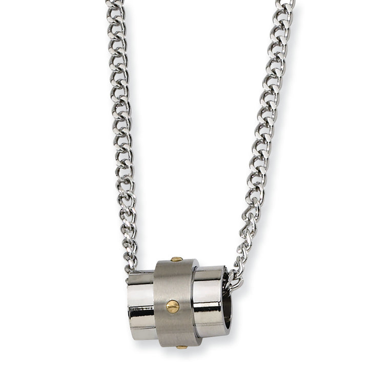 Stainless Steel Yellow IP-plated Accent Necklace