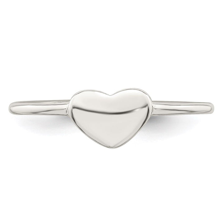 Sterling Silver 0.85 mm Polished Heart Ring