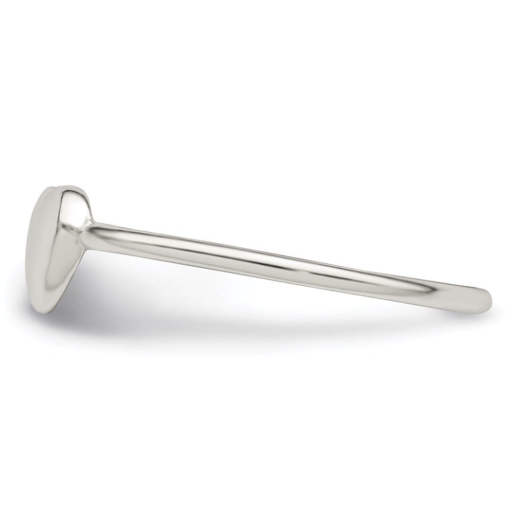 Sterling Silver 0.85 mm Polished Heart Ring