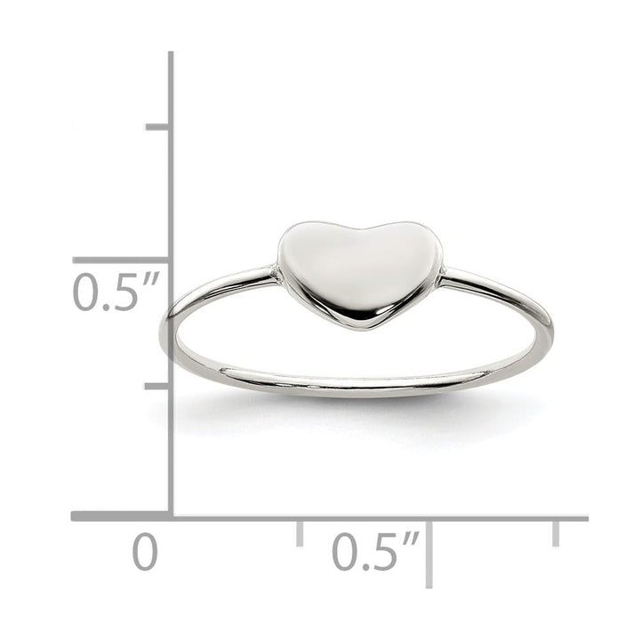 Sterling Silver 0.85 mm Polished Heart Ring