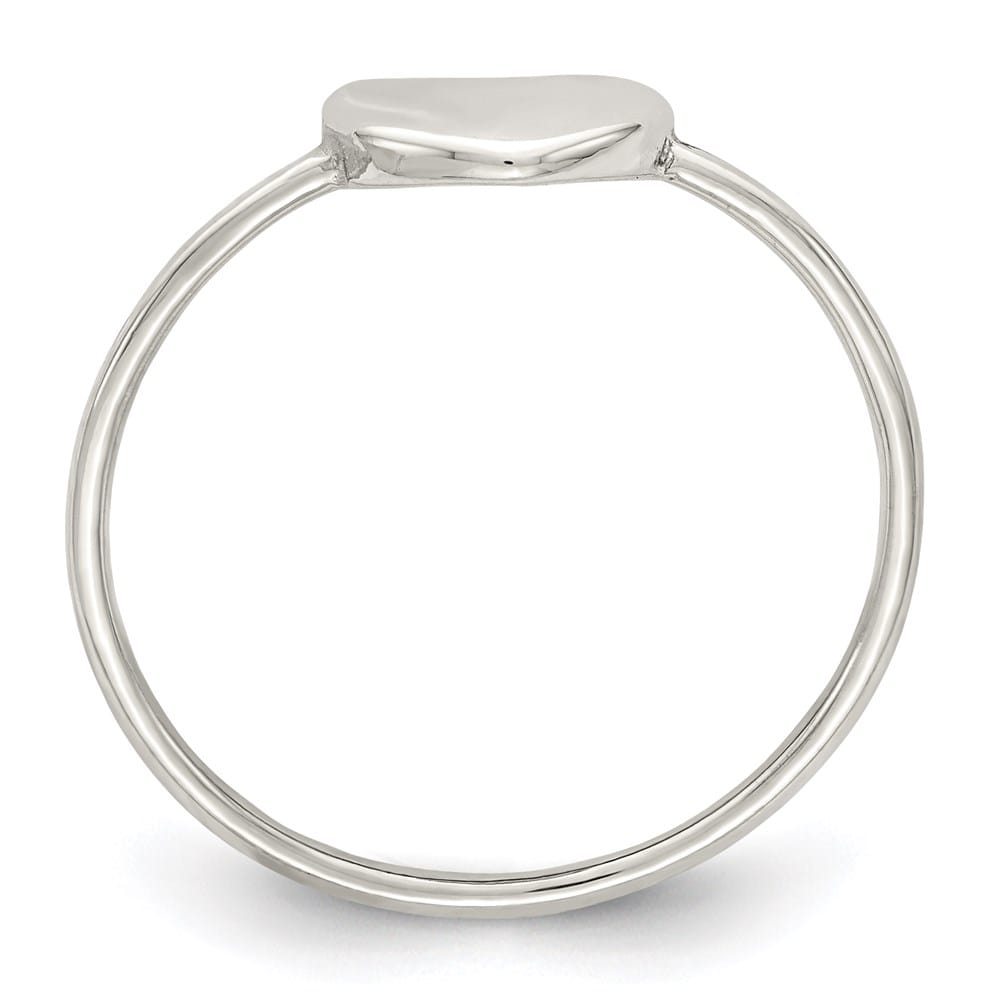Sterling Silver 0.85 mm Polished Heart Ring