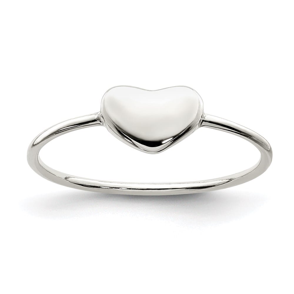 Sterling Silver 0.85 mm Polished Heart Ring