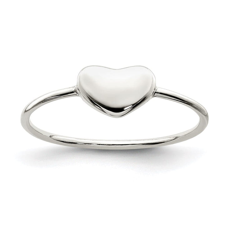 Sterling Silver 0.85 mm Polished Heart Ring
