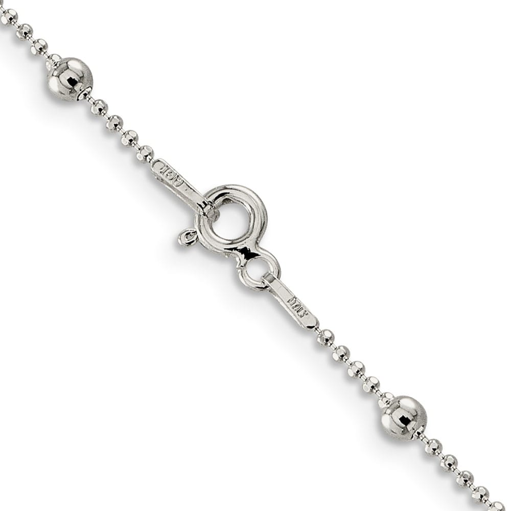 Sterling Silver 1.15mm D.C. Fancy Beaded Chain