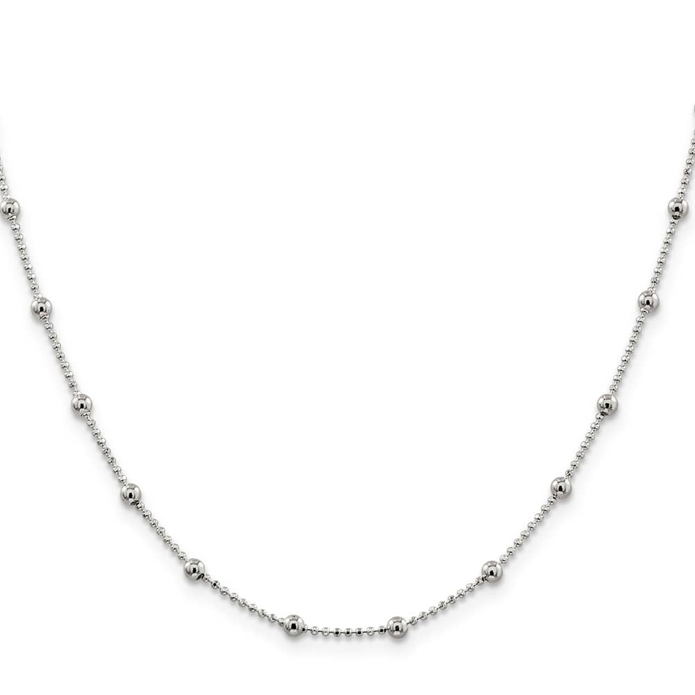 Sterling Silver 1.15mm D.C. Fancy Beaded Chain