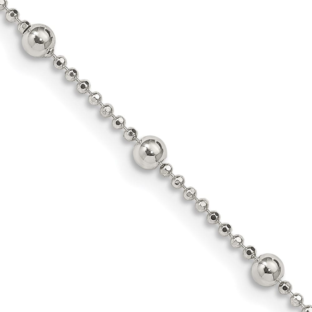 Sterling Silver 1.15mm D.C. Fancy Beaded Chain