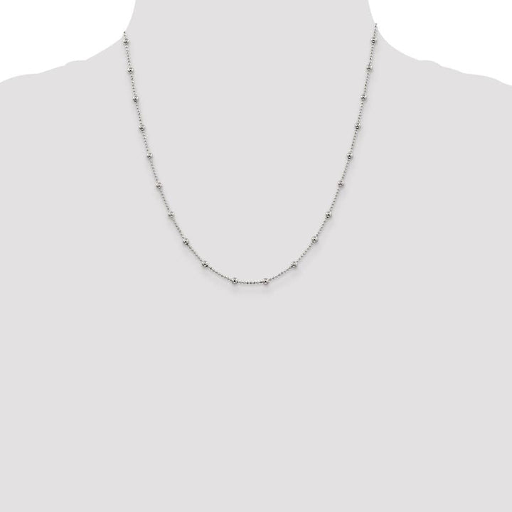 Sterling Silver 1.15mm D.C. Fancy Beaded Chain Size 20