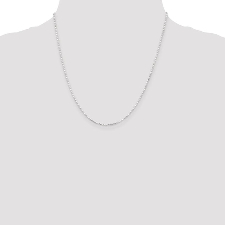Sterling Silver 1.15mm Square Fancy Beaded Chain Size 20