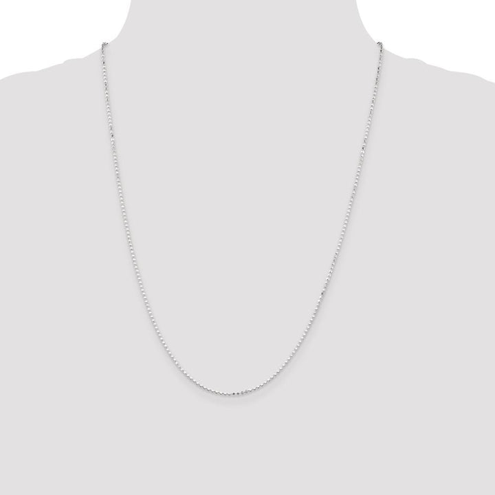 Sterling Silver 1.15mm Square Fancy Beaded Chain Size 24