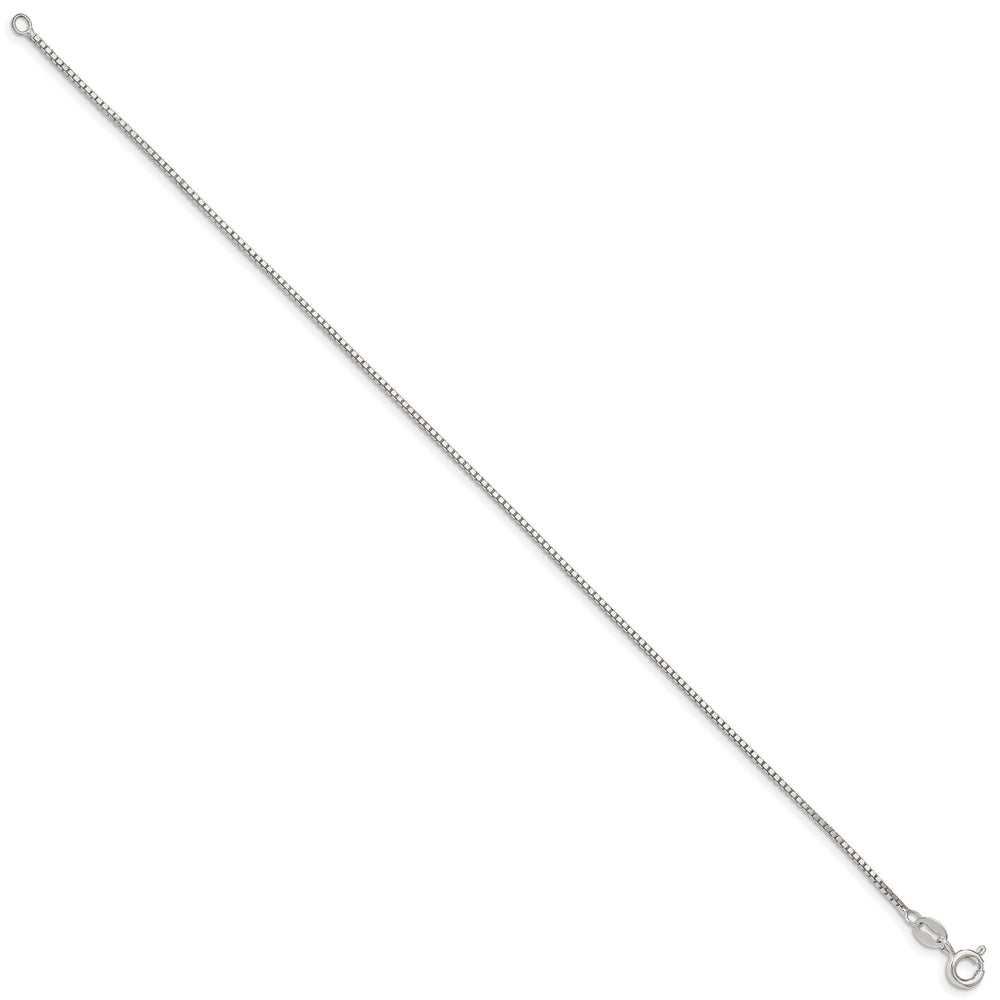 Sterling Silver 1.1mm Box Anklet