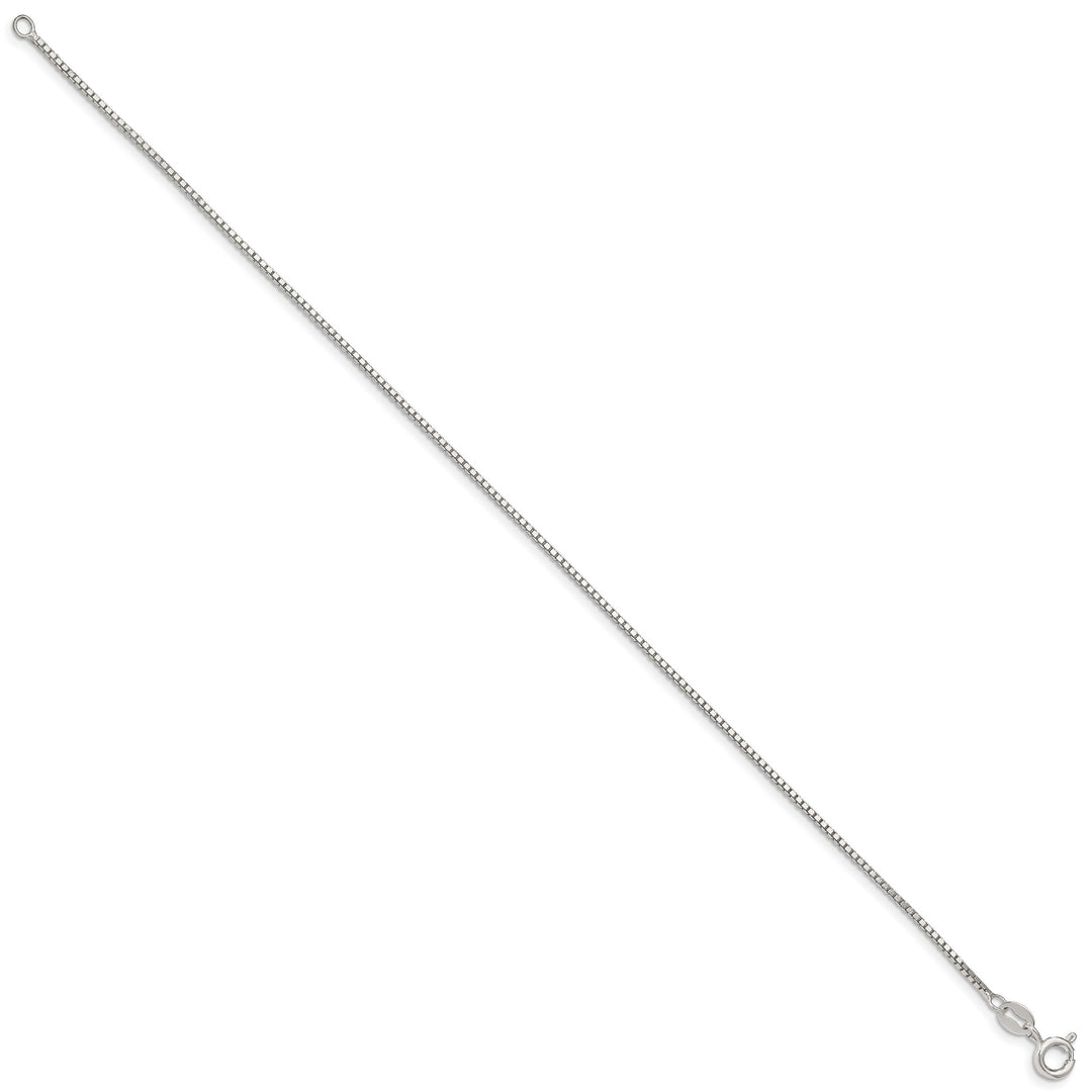 Sterling Silver 1.1mm Box Anklet