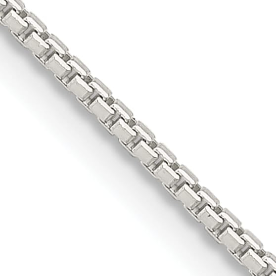 Sterling Silver 1.25mm 8 Sided Box Chain 26 Inch