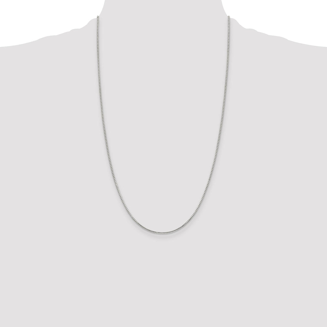 Sterling Silver 1.25mm 8 Sided Box Chain 26 Inch
